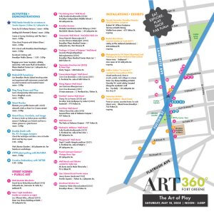 Activity listings and street map for ART of Play event