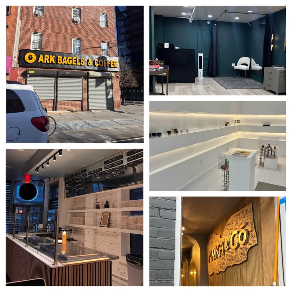 Collage of photos of four new businesses